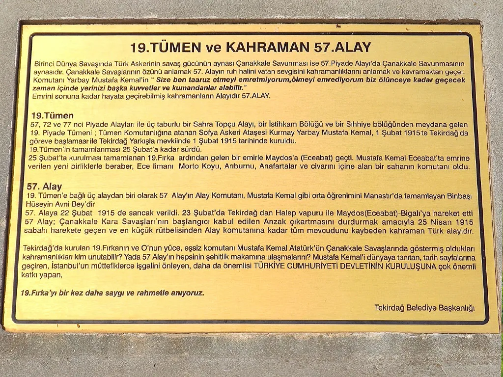 19. TÜMEN VE KAHRAMAN 57. ALAY ANIT PARKI